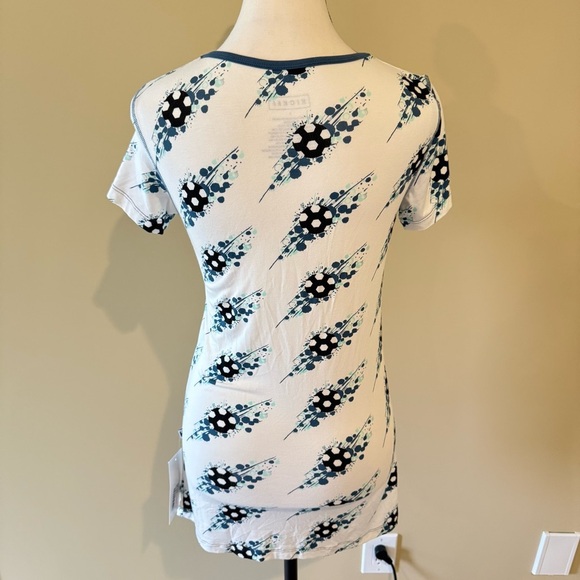 Kickee Pants Tee Shirt in Natural Soccer Splash Print, Short Sleeve Women's, SzS - Picture 8 of 10